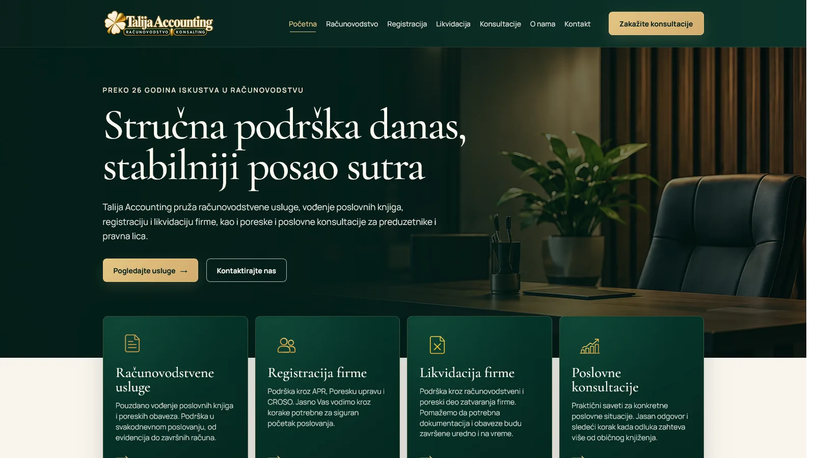 Talija Accounting  poslovni sajt za računovodstvene i konsultantske usluge